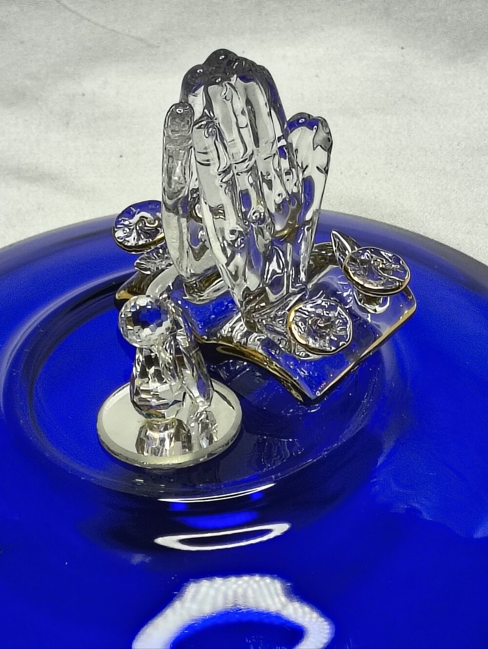 Crystal Praying Hands And One Little Angel Set - #Home Art #Religious Decoration